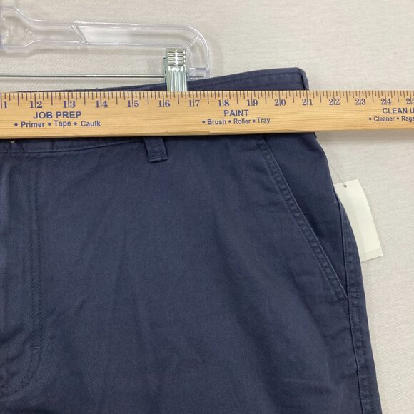 New IZOD Navy size 42 Flat Front Saltwater Twill Shorts Summer Outdoor Golf - Picture 5 of 12